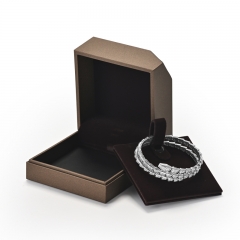 Custom logo brown blue jewelry packaging box