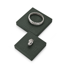 Gray green PU leather jewelry display stand block