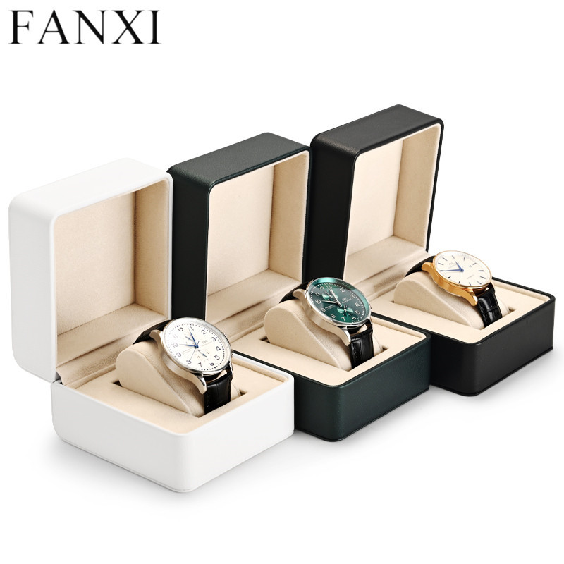 Custom logo PU leather watch packaging box