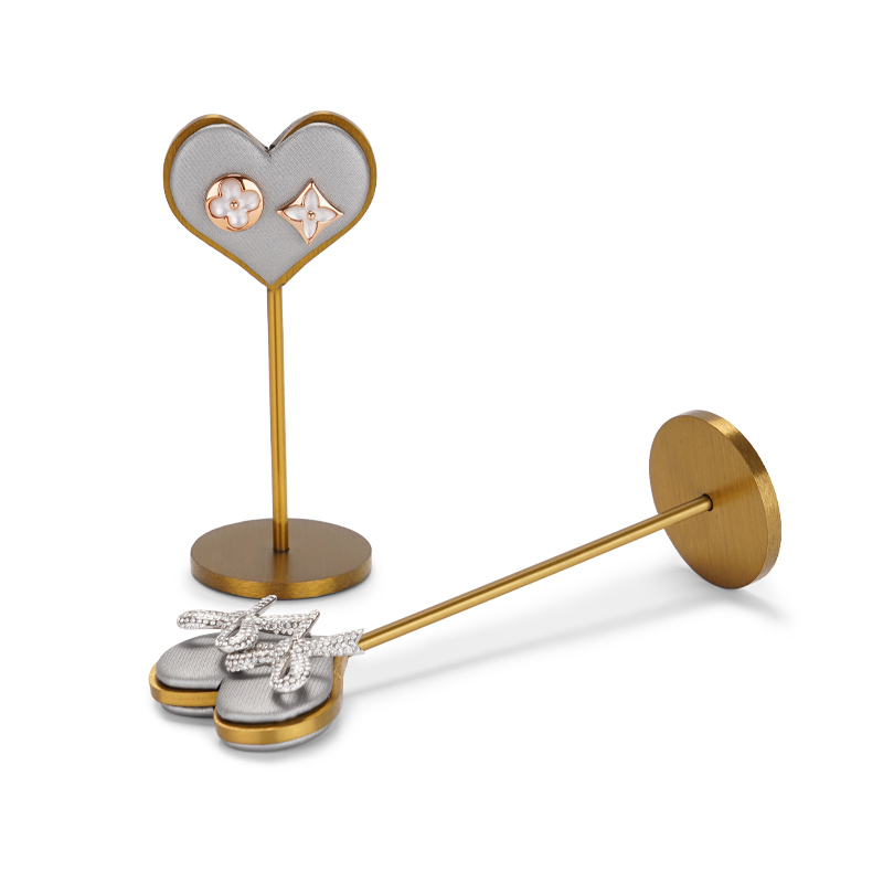 Luxury heart shape metal jewelry display stand for earring