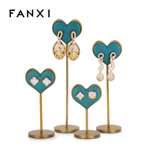 Luxury heart shape metal jewelry display stand for earring