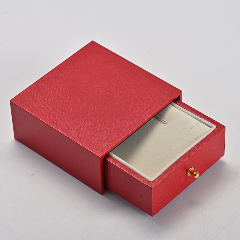 Custom logo red drawer jewelry packaging box