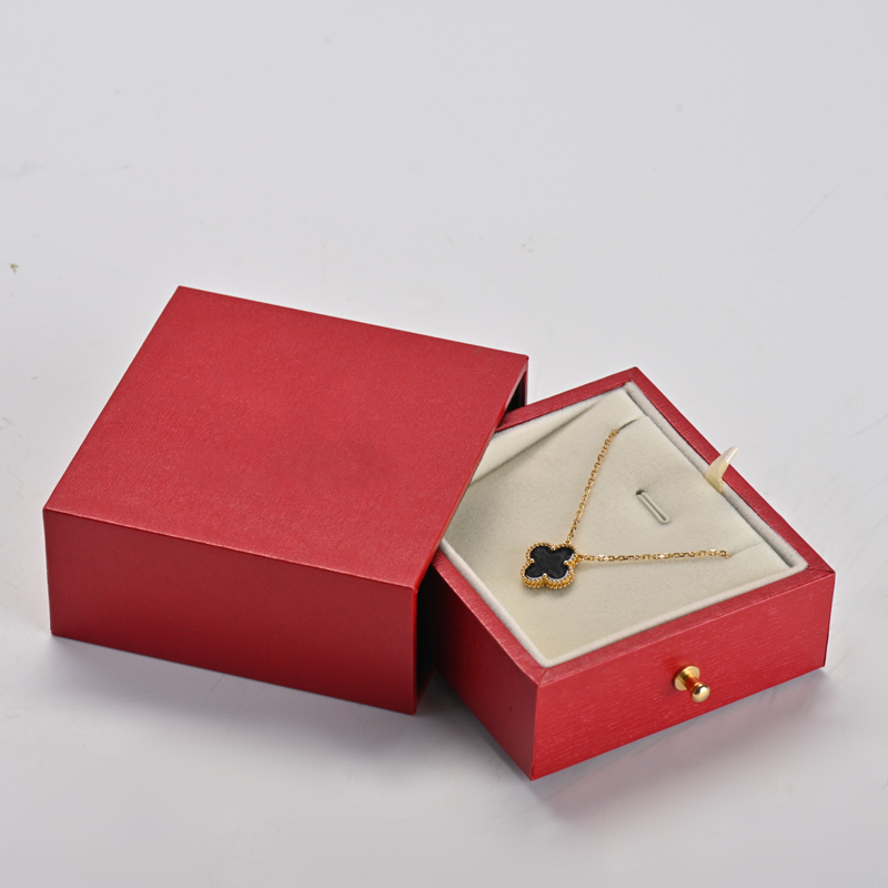 Custom logo red drawer jewelry packaging box