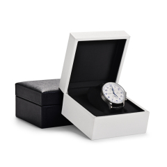 Custom logo black white leather watch packaging box