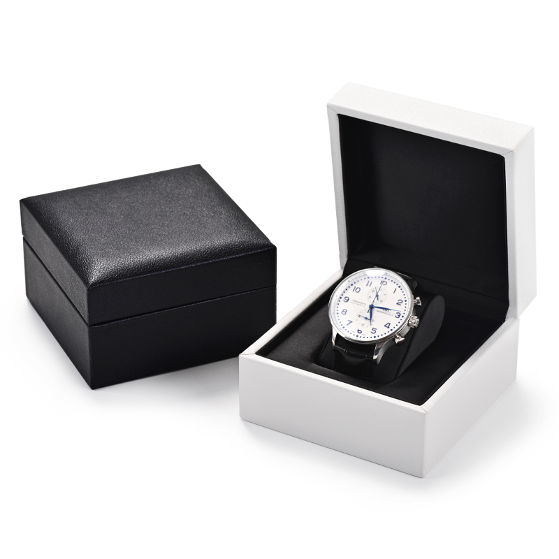 Custom logo black white leather watch packaging box