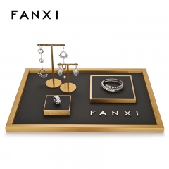 Luxury metal jewelry display stand set