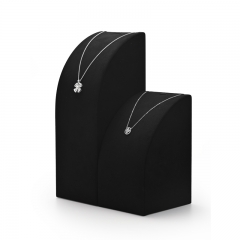 Custom colour black microfiber jewellery display set with metal stand