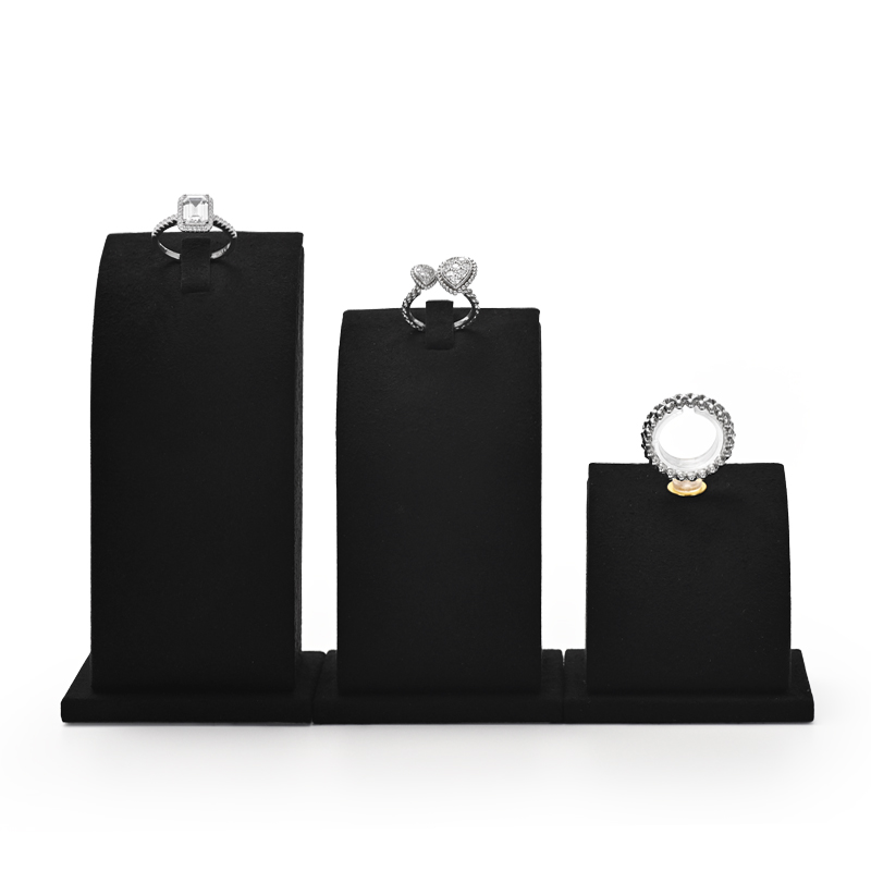 Custom colour black microfiber jewellery display set with metal stand