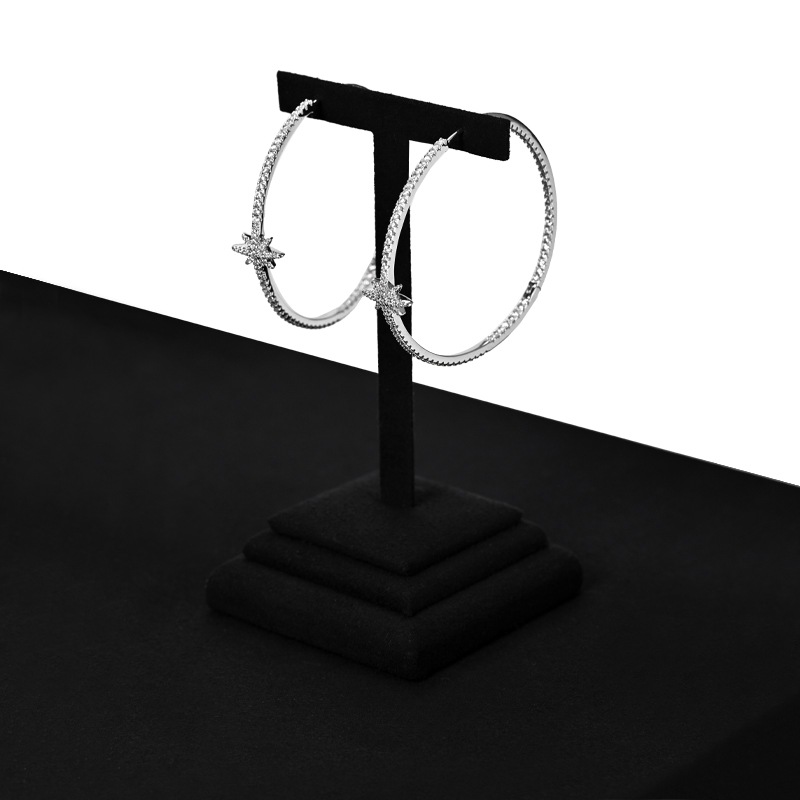 Custom colour black microfiber jewelry display stand