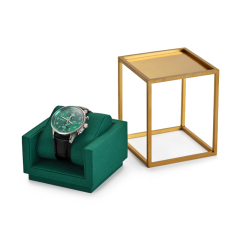 Custom colour green microfiber jewelry watch display set with metal frame