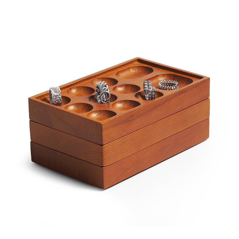 Solid wood jewelry display tray