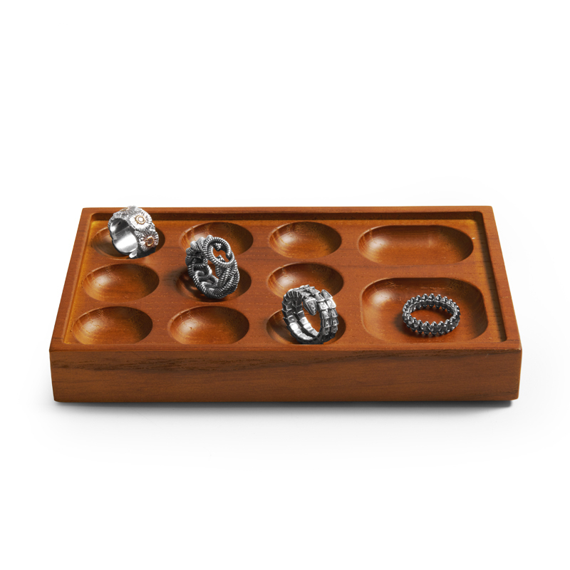 Solid wood jewelry display tray