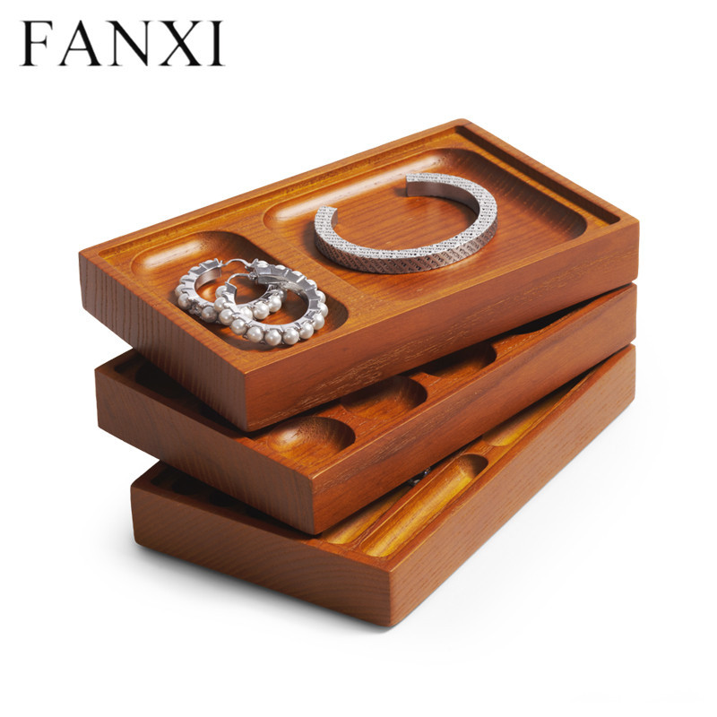 Solid wood jewelry display tray
