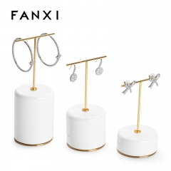 White resin jewelry display stand for earring