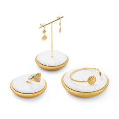 Luxury metal frame jewelry display set with microfiber