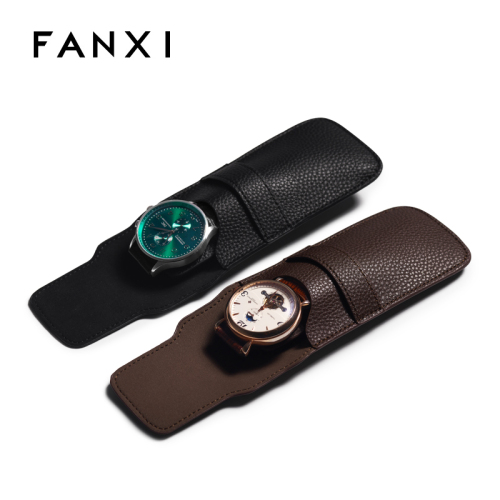 Custom logo &amp; colour leather watch packaging bag