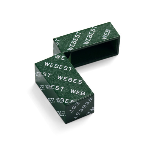 Simple design green colour ring box with microfiber inside
