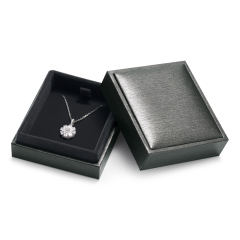 Black leatherette paper jewellery packaging box