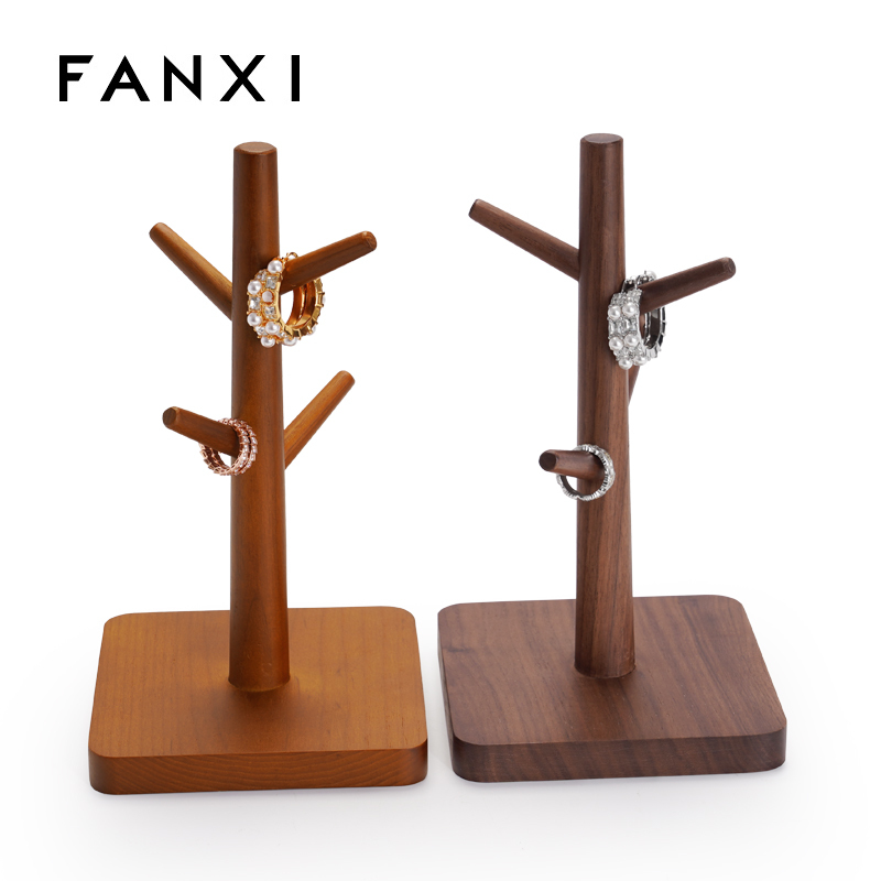 Wooden jewelry display stand tree