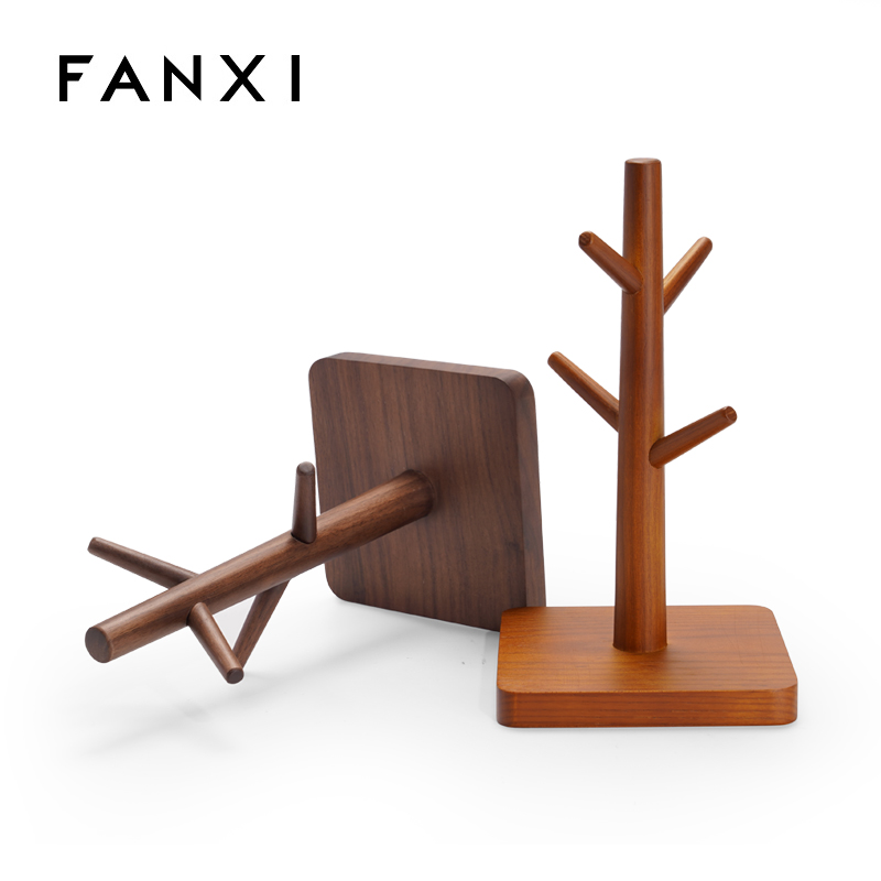 Wooden jewelry display stand tree