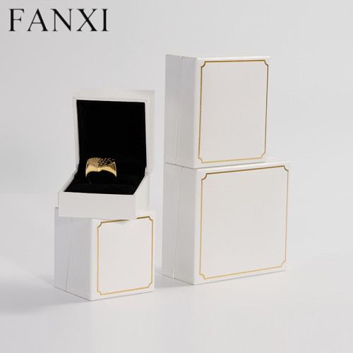 Custom logo & colour leatherette paper jewellery packing box