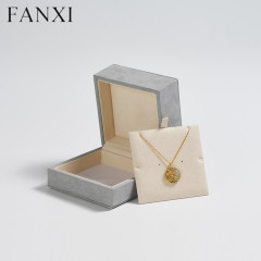 Custom logo/colour leather jewelry packaging box with microfiber inside