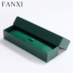 Custom colour green microfiber jewelry packaging box for bracelet with outer box