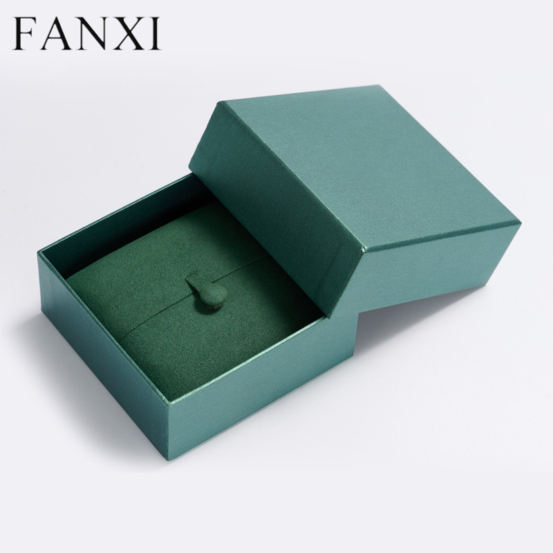 Custom colour green microfiber jewelry packaging box