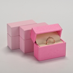 FANXI manufacturer custom pink leather jewelry ring box