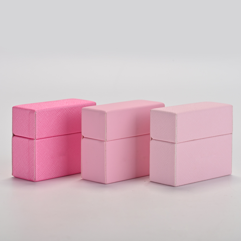 FANXI manufacturer custom pink leather jewelry ring box