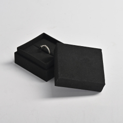 Wholesale custom logo/colour black microfiber jewellery ring box