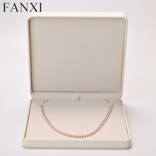 FANXI wholesale cream microfiber jewelry packaging box