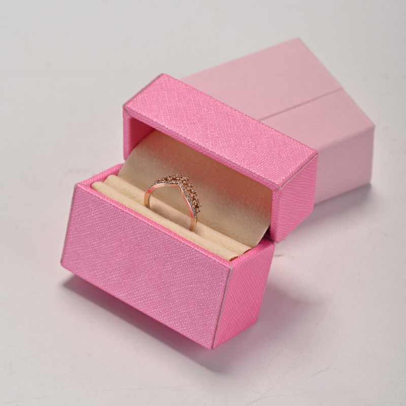 FANXI manufacturer custom pink leather jewelry ring box