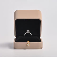 Wholesale custom logo/colour apricot jewelry box for ring earring pendant bangle bracelet necklace