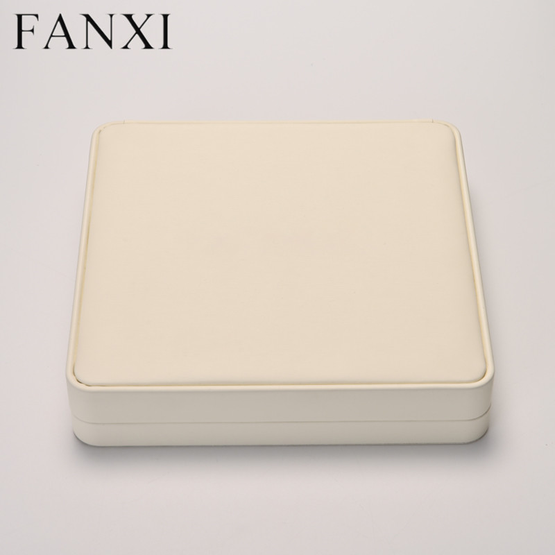 FANXI wholesale cream microfiber jewelry packaging box