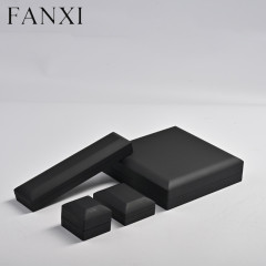 FANXI wholesale rubber paint black jewelry box for ring earring pendant bangle bracelet necklace