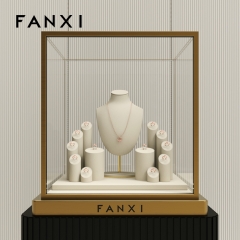 Fanxi Custom luxury Cream white jewelry ring display sets for jewellery