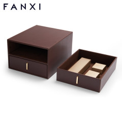 FANXI wholesale brown colour jewelry organizer drawer case