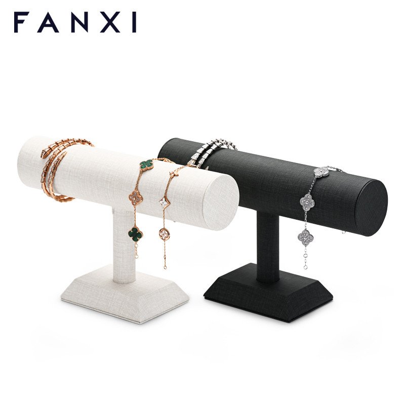 FANXI white/black T bar jewelry display stand for bangle bracelet