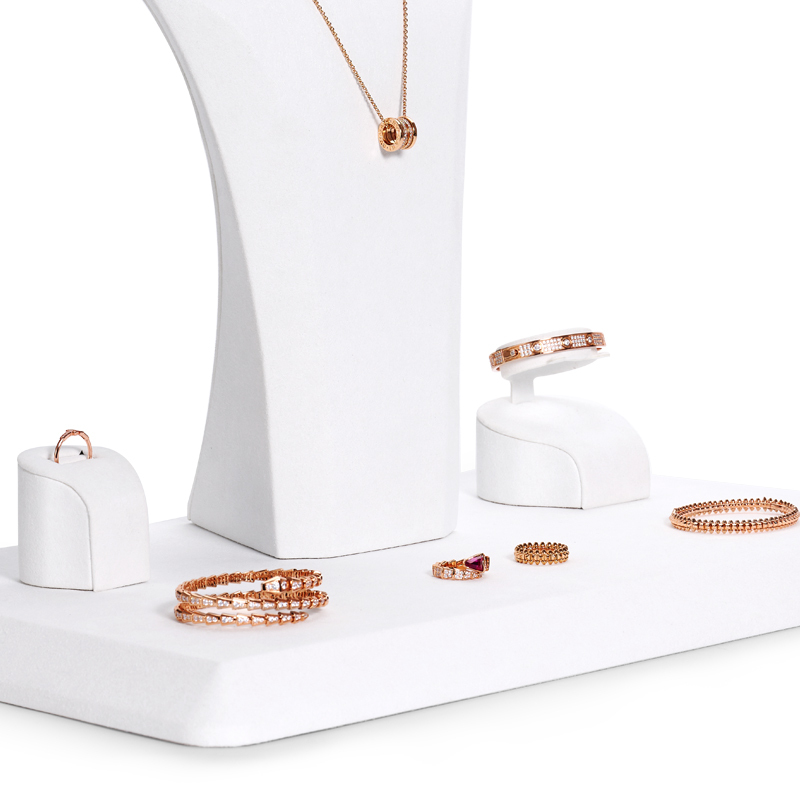 FANXI new design white colour jewelry counter display set