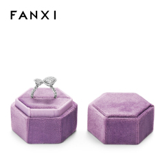 Purple flannelette velvet jewelry ring packaging box