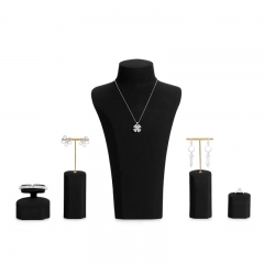 FANXI luxury new design black microfiber jewelry display set
