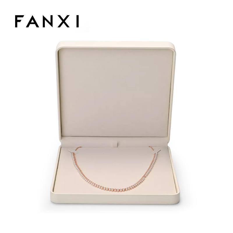 FANXI wholesale cream microfiber jewelry packaging box