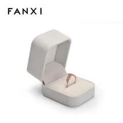 FANXI manufacturer custom cream velvet jewelry box for ring