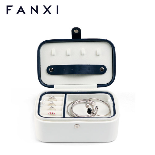 FANXI wholesale custom lockable black girls jewelry organizer box jewelry display storage case with lock