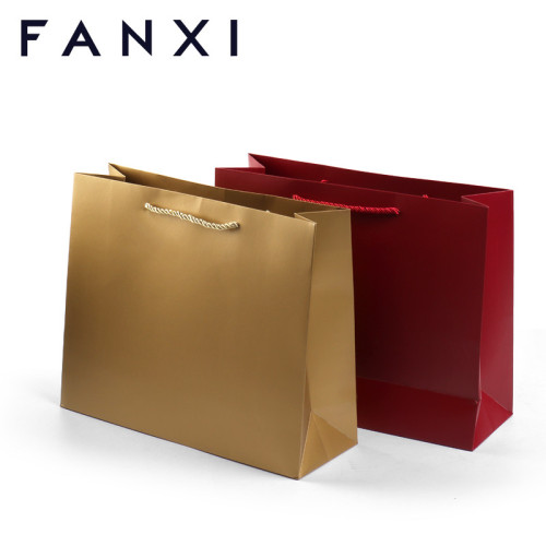 FANXI factory wholesale custom print logo gift paper shopping bag with handle