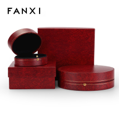 High-end red round shape jewelry packaging box