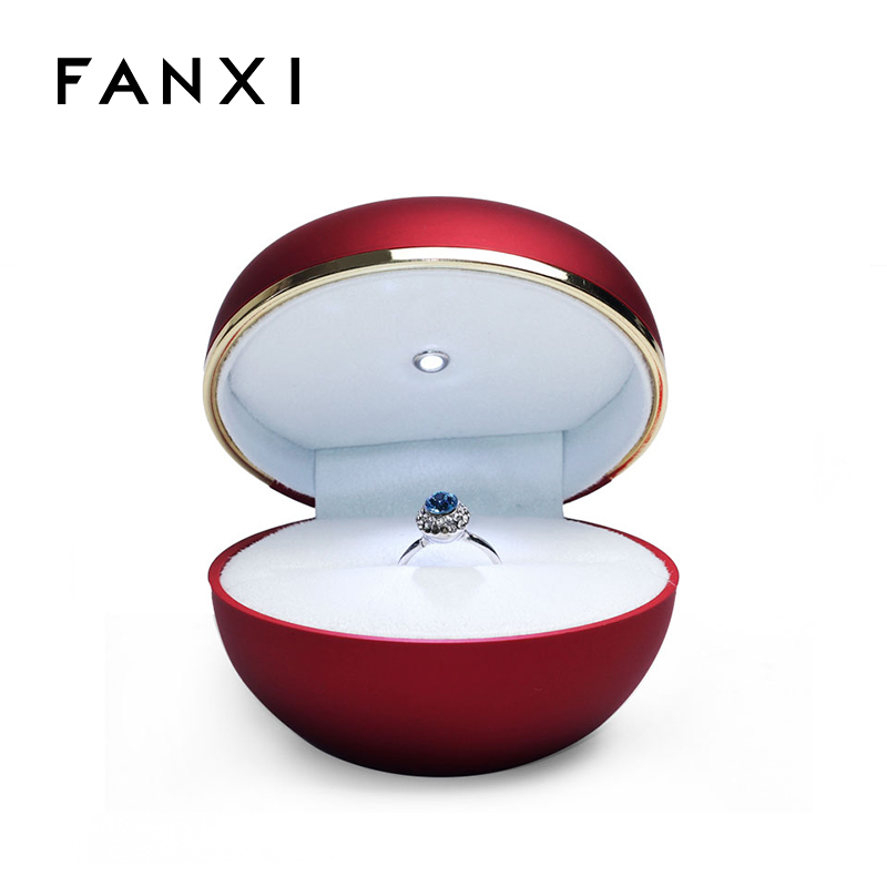 FANXI wholesale Custom Logo Led Jewelry Box red Led Ring Box