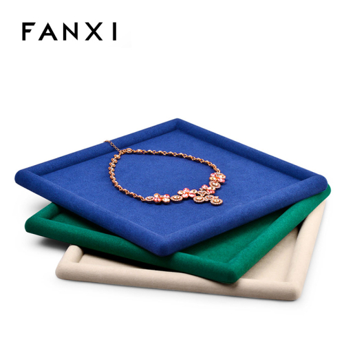 Luxury microfiber jewelry display trays for ring pendant bangle bracelet earring necklace