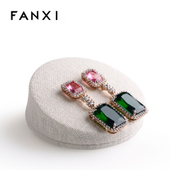FANXI China Suppliers Custom Jewelry Display Stand Countertop Linen Earring Stud Display Stand